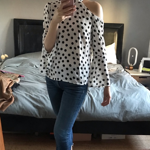 Allen Schwartz Polka Dots Top - Picture 2 of 6